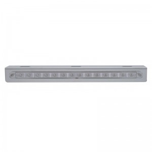 Stainless Steel Light Bracket W/ 14 Amber Led 12" Sequential Light Bar W/ Clear Lens - Right To Left