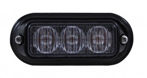 3 Led 12V/24V Strobe Light With Black Bezel - Amber