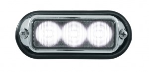 3 Led 12V/24V Strobe Light With Chrome Bezel - White