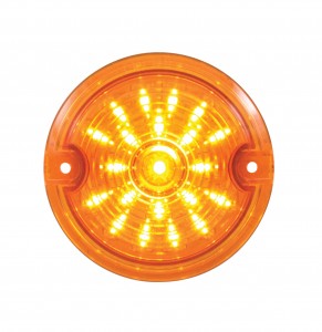 21 Led 3 1/4" Round Harley Davidson Signal Light With 1157 Plug - Amber / Amber Lens