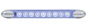 9 High Power Led 9 5/8" Auxiliary/Utility Light Bar - Blue Led/Clear Lens