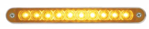 10 Amber Led 6 1/2" Light Bar With Chrome Bezel - Amber Lens