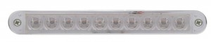 10 Amber Led 6 1/2" Light Bar With Chrome Bezel - Clear Lens