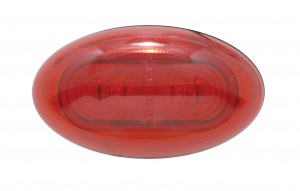 2 Red Led Oval Clearance/Marker Light - Red Lens