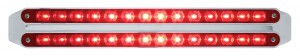 Chrome 14 Red/14 Red Led 12" P/T/C Light Bar - Red/Red Lens