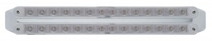 Chrome 14 Amber/14 Amber Led 12" P/T/C Light Bar - Clear/Clear Lens