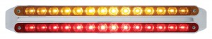 Chrome 14 Amber/14 Red Led 12" P/T/C Light Bar - Amber/Red Lens
