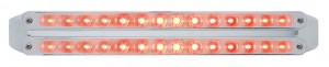 Chrome 14 Red/14 Red Led 12" P/T/C Light Bar - Chrome/Chrome Lens