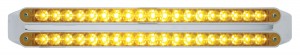 Chrome 19 Amber/19 Amber Led 12" Reflector Light Bar - Amber/Amber Lens