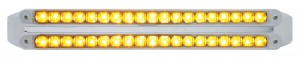 Chrome 19 Amber/19 Amber Led 12" Reflector Light Bar - Clear/Clear Lens
