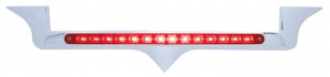 Chrome Plastic Kenworth Hood Emblem Housing W/ 14 Red Led 12" Light Bar - Red Lens