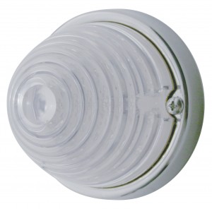 17 Amber Led Beehive Cab Light Flush Mount Kit W/ Mounting Base - Clear Lens