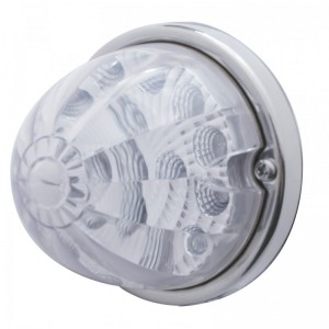 17 Red Led Watermelon Reflector Cab Light Flush Mount Kit W/ Mounting Base - Clear Lens
