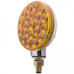 Chrome Single Face 21 Amber Led Auxiliary Signal Light - Amber Bubble Lens