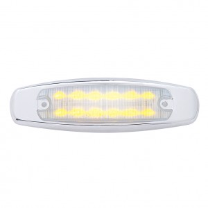 12 Amber Led Peterbilt Rectangular Clearance/Marker Light - Clear Lens