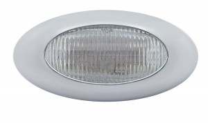 5 Amber Led "Phantom Ii" Clearance/Marker Light W/ Chrome Plastic Bezel - Clear Lens