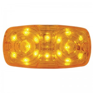 16 Amber Led Rectangular "Tiger Eye" Clearance/Marker Light - Amber Lens