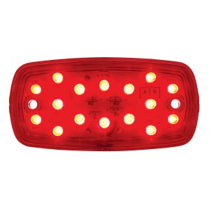 16 Led Rectangular Clearance/Marker Light 2 Wires - Red Tiger Eye 2 Wire Base Only