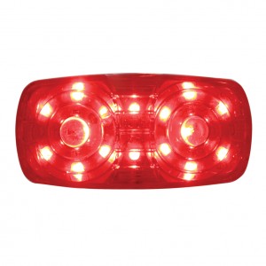 16 Red Led Rectangular "Tiger Eye" Clearance/Marker Light - Red Lens