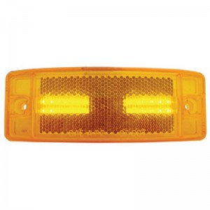16 Amber Led Rectangular Clearance/Marker Light - Amber Lens