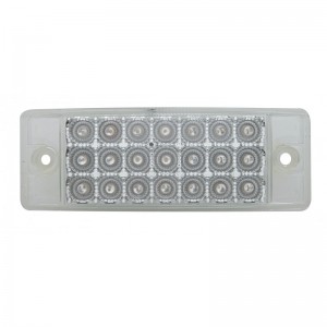 21 Red Led Rectangular Clearance/Marker Reflector Light - Clear Lens