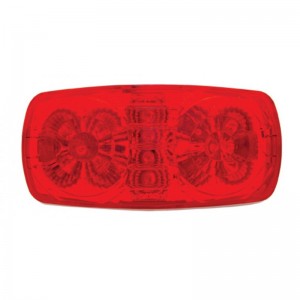 14 Red Led Rectangular "Tiger Eye" Clearance/Marker Light W/ Reflector - Red Lens