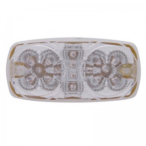 14 Amber Led Rectangular "Tiger Eye" Clearance/Marker Light W/ Reflector - Clear Lens