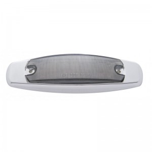 Chrome Stainless Steel Deluxe Bezel 12 Red Led Peterbilt Marker Light - Smoke Lens