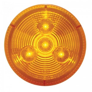 4 Amber Led W/ 2" Low Profile Clearance/Marker Light - Amber Lens