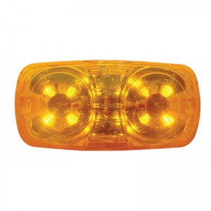 12 Amber Led Rectangular Clearance/Marker Light - Amber Lens