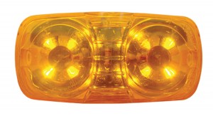 12 Amber Led Rectangular Clearance/Marker Light - Amber Lens