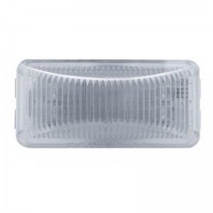 6 Red Led Small Rectangular Clearance/ Marker Light - Clear Lens