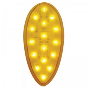 16 Amber Led Teardrop Clearance/Marker Light - Amber Lens