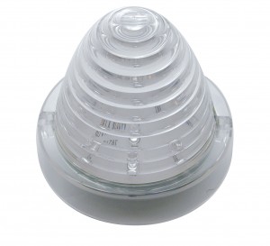 13 Red Led Round Cab Light Beehive/ Truck-Light Lens - Clear Lens