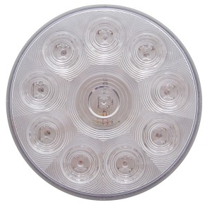 *Closeout* 10 Red Led 4" S/T/T Light - Clear Lens