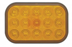 (Pack) 15 Amber Led Rectangular P/T/ C Light - Amber Lens