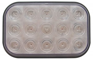 (Pack) 15 Red Led Rectangular P/T/C Light - Clear Lens