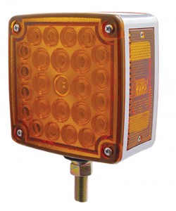 25+2 Amber/25 Red Led Square Double Face Single Stud Light - Driver