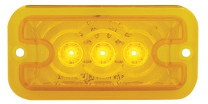 3 Amber Led Rectangular Clearance/Marker Light - Amber Lens
