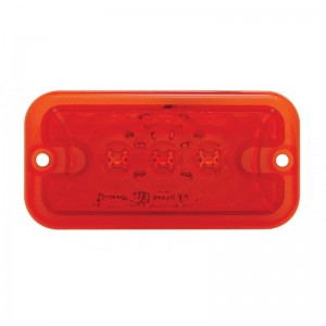 3 Red Led Rectangular Clearance/Marker Light - Red Lens