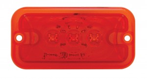 3 Red Led Rectangular Clearance/Marker Light - Red Lens