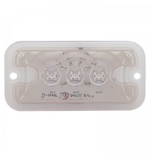 3 Red Led Rectangular Clearance/Marker Light - Clear Lens