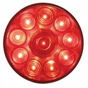 10 Red Led 4" S/T/T Light - Red Lens