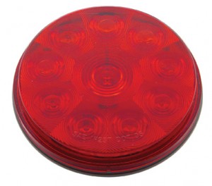 10 Red Led 4" Round S/T/T Light - Red Lens