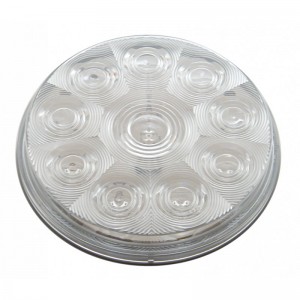 10 Red Led 4" S/T/T Light - Clear Lens