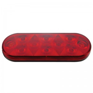 10 Red Led Oval S/T/T Light - Red Lens