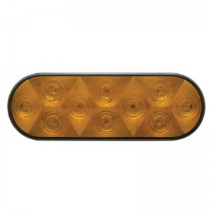 10 Amber Led Oval P/T/C Light - Amber Lens
