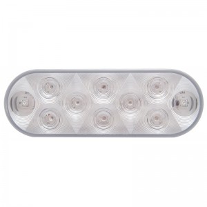 10 Amber Led Oval P/T/C Light - Clear Lens