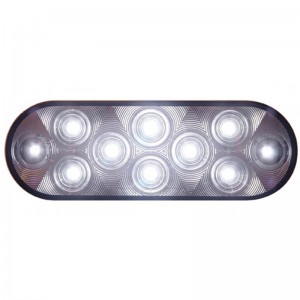 10 White Led Oval Utility/Auxiliary Light - Clear Lens