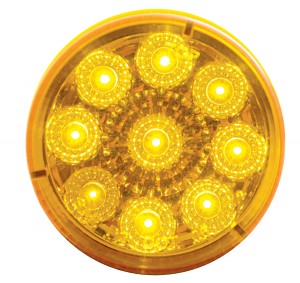 9 Amber Led 2" Reflector Clearance/Marker Light - Amber Lens